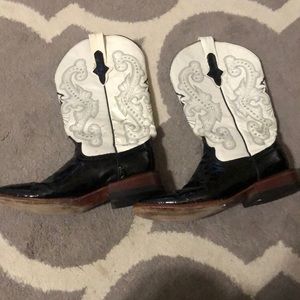 Black and white cowboy boots